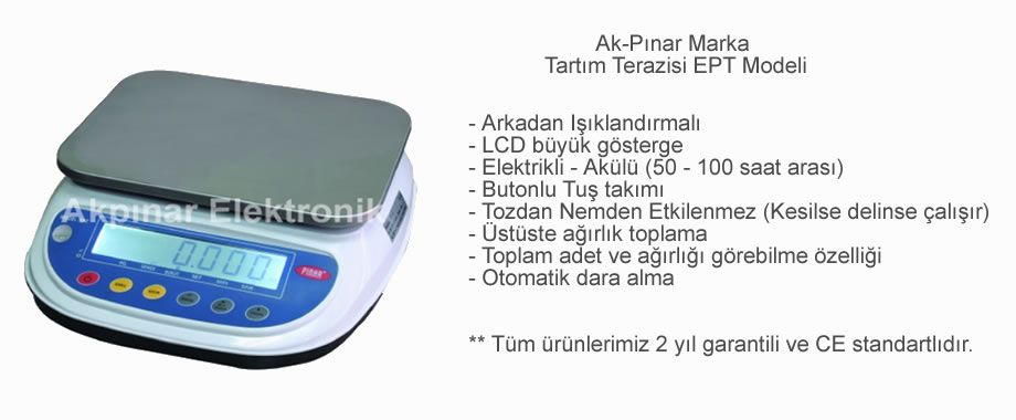 Ak-Pınar Marka Tartım Terazisi EPT Modeli